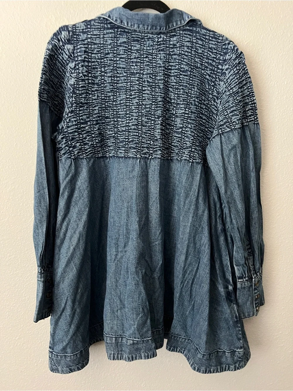 Women’s Free People Denim Find Me Now Long Sleeve Mini Dress Size Small